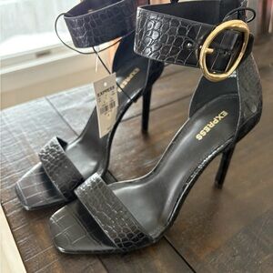 NWT Express | 8 | Black Stiletto 4” Heels Faux Leather Cocktail Party